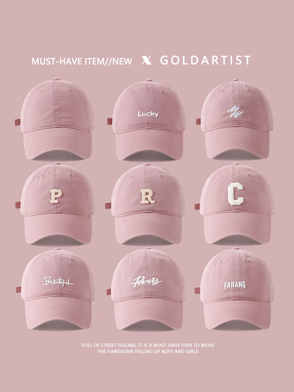 Top Trends: 1 Pcs Rose Pink Hat Women's Spring / Autumn Letter Wide Brim Baseball Cap Korean Fashion Simple Adjustable Peaked Cap For Girl Shoppable Styles