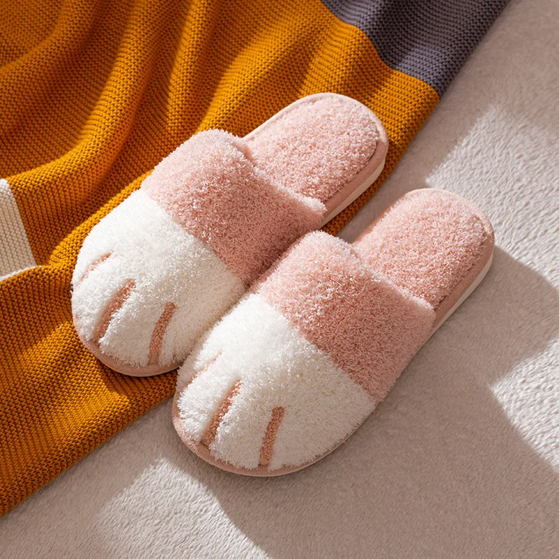 Top Trends: Pallene Winter Plush Slippers For Women Warm Cute Cat Paw Designer House Fur Slippers Indoor Bedroom Lovers Indoor Fluffy Shoes Shoppable Styles - Image 5