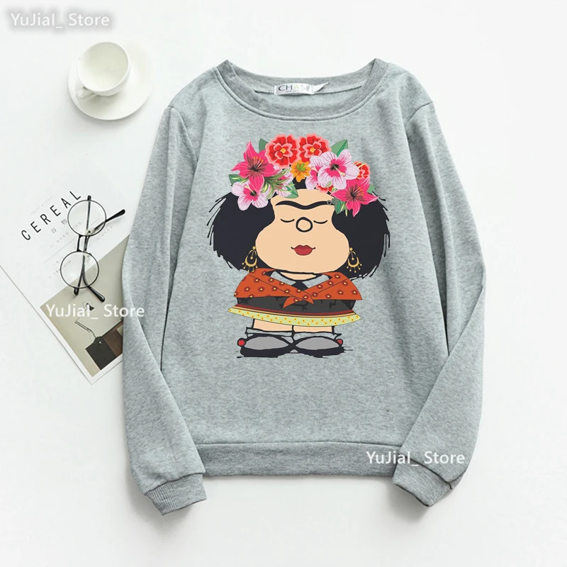 Top Trends: Funny Mafalda Cartoon Sweatshirt Women Clothes 2023 Harajuku Kawaii Hoodies Girls Long-Sleeved Winter Tracksuit Femme Shoppable Styles