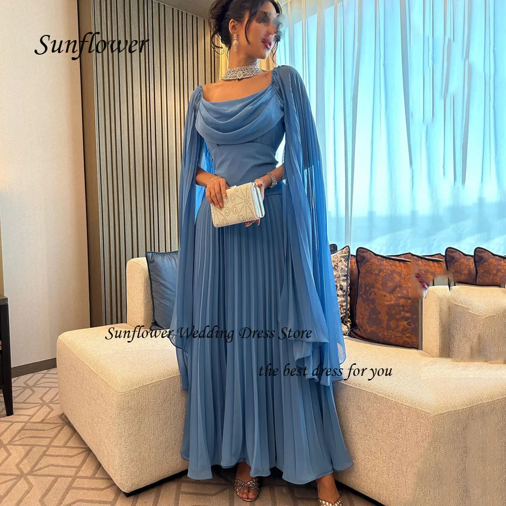 Top Trends: Sunflower Square Collar Evening Dress 2023 Slim Backless Pleat Chiffon Prom Dress Sleeveless A-LINE Ankle-Length Pary Dress Shoppable Styles