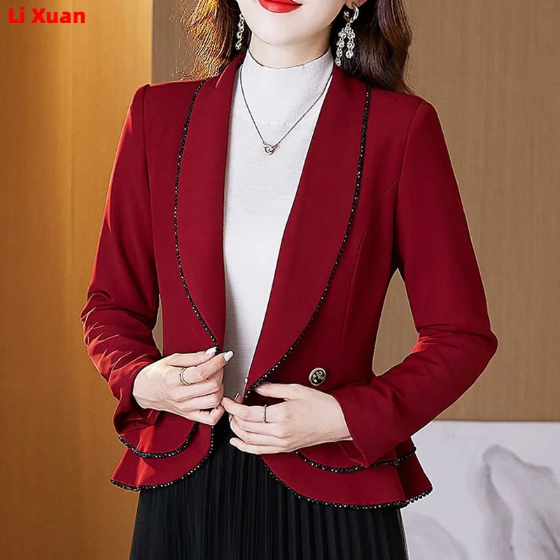 Top Trends: S-5XL High Quality Fashion New Women Slim Small Suit Office Lady Short Jacket Casual Coat Spring Autumn Top Clothing Blazer Shoppable Styles