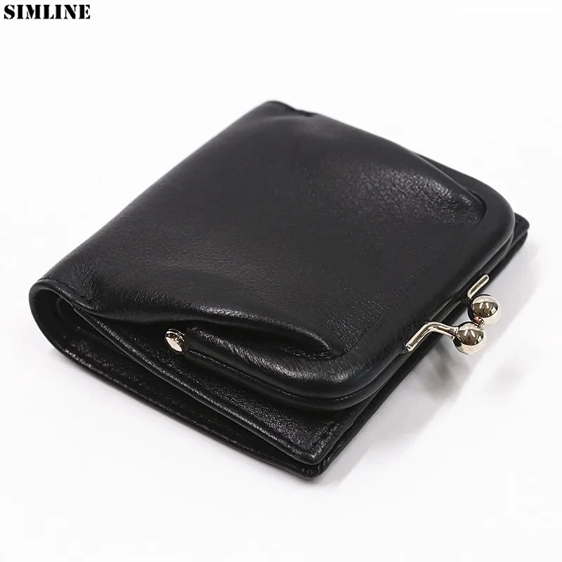 Top Trends: 2024 Genuine Leather Wallet For Women Luxury Fashion Short Bifold Women&#039;s Purse Card Holder With Kiss Lock Closure Coin Pocket Shoppable Styles