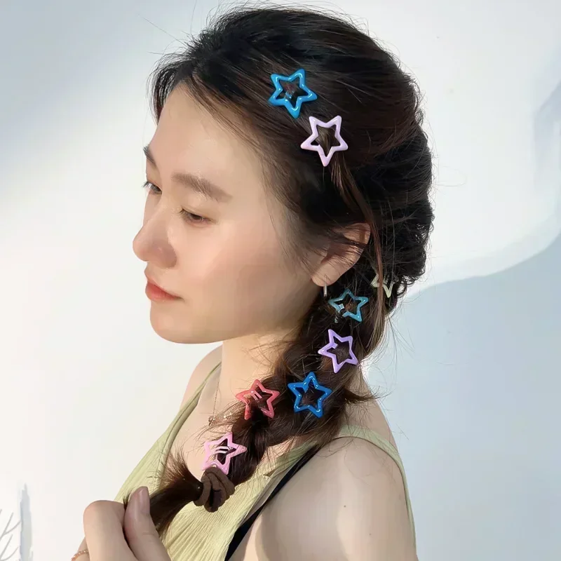 Top Trends: 3 / 30Pcs Y2K Bobby Pin Girl Colorful Stars Barrettes Metal Snap Clips Kid Korean BB Hairpins Crab Stick Headwear Hair Accessories Shoppable Styles - Image 6