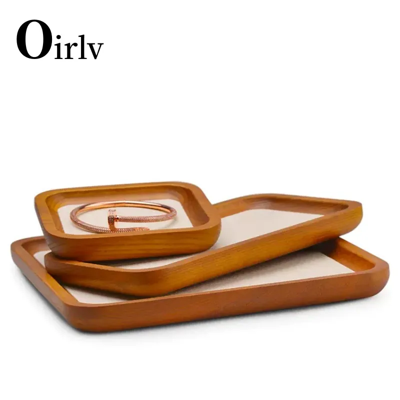 Top Trends: Oirlv Jewelry Tray Solid Wood Bracelet Ring Display Tray Jewelry Organizer Holder Necklace Case Display Stand Show Plate Shoppable Styles