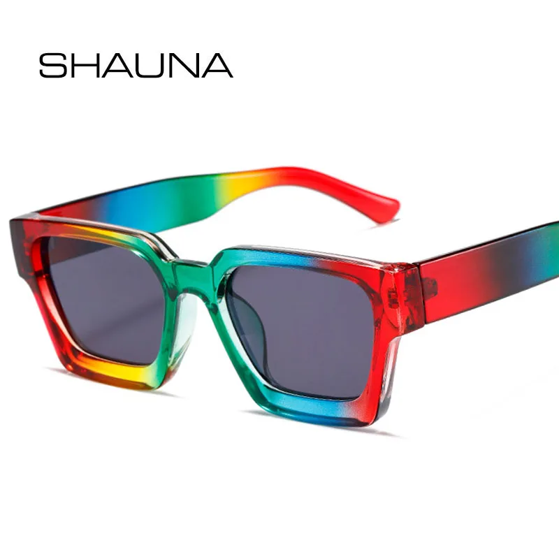 Top Trends: SHAUNA Retro Square Sunglasses Thick Frame Enhanced Metal Hinge UV400 Shoppable Styles