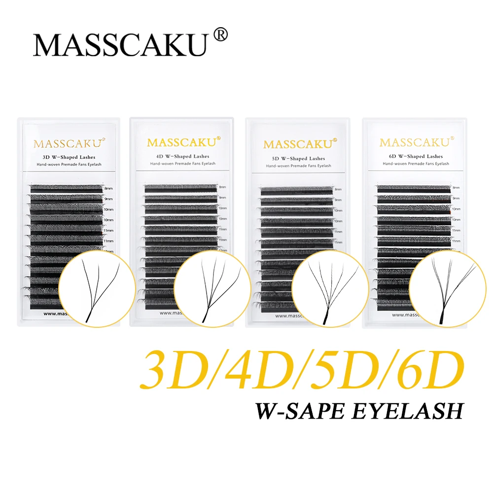 Top Trends: MASSCAKU 3D 6D 8D W Shape Lashes Global Wholesale Eyelash Clusters Easy Fan Volume Wispy Fake Lash Premium Dense Cilia Supplier Shoppable Styles