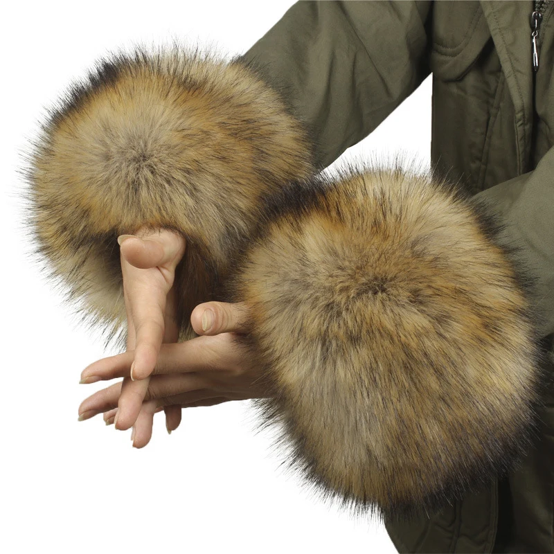 Top Trends: Arm Warmers Raccoon Fur Cuffs Sex Hand Arm Warmers Faux Fox Fur Cuffs Wristbands Female Warm Rabbit Fur Women Cuff Wrist Cover Shoppable Styles