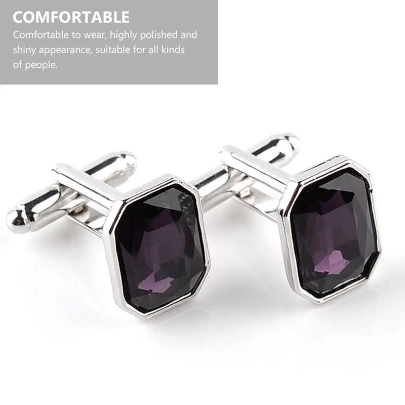 Top Trends: 1Pair Cufflinks Cuff Links Men Cufflink For Shirtsdiamond Crystal Classic Day Metal Rhinestone Shirts Stainless Steel Stone Shoppable Styles