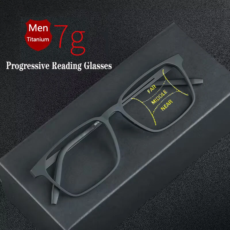 Top Trends: Pure Titanium Multifocal Progressive Reading Glasses Men Women Near And Dual-use Anti-Blue Light Automatic Adjustment Eyewear Shoppable Styles