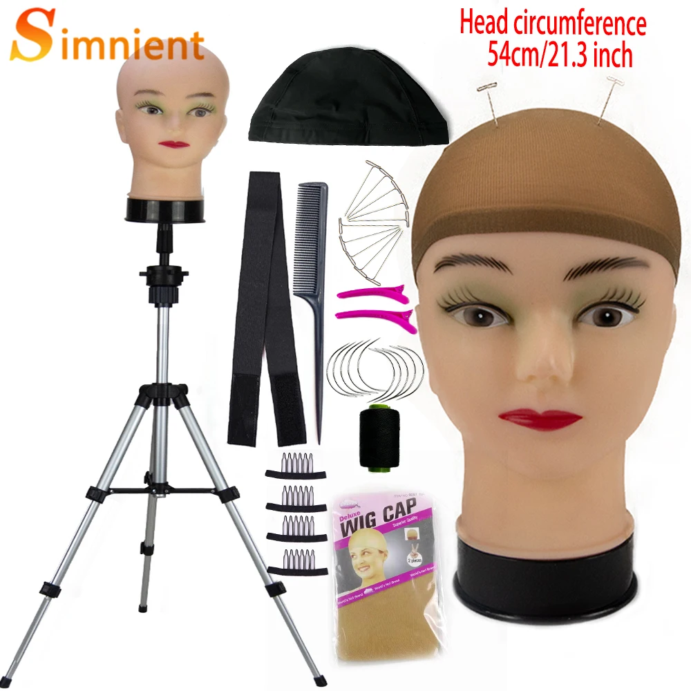 Top Trends: Mannequin Head With T-pin Wig Cap Tripod For Women Making Wig Hat Glasses Mask Display Cosmetology Manikin Head Makeup Practice Shoppable Styles