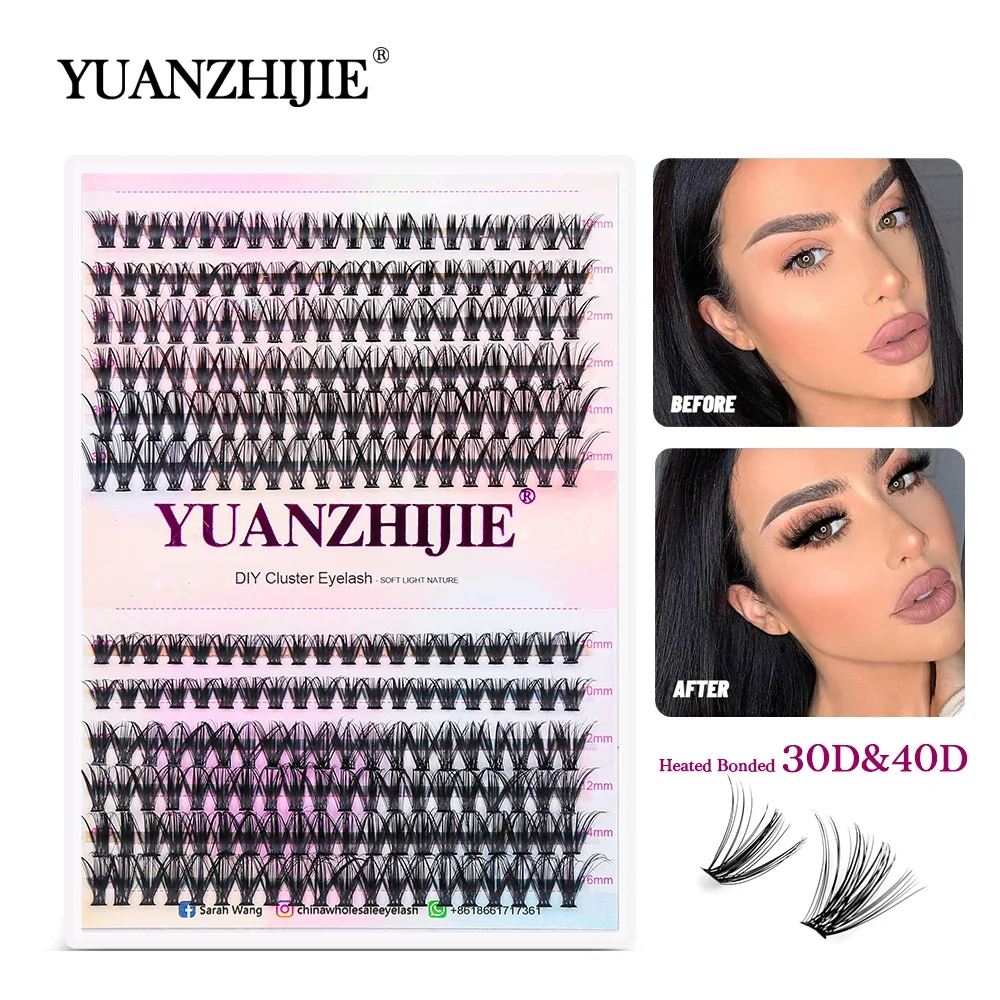 Top Trends: YUANZHIJIE Natural Soft Segmented False Bundles 30D40D DIY Clusters Eyelash Individual Russian C / D Curl 240 Volume Lashes Makeup Shoppable Styles