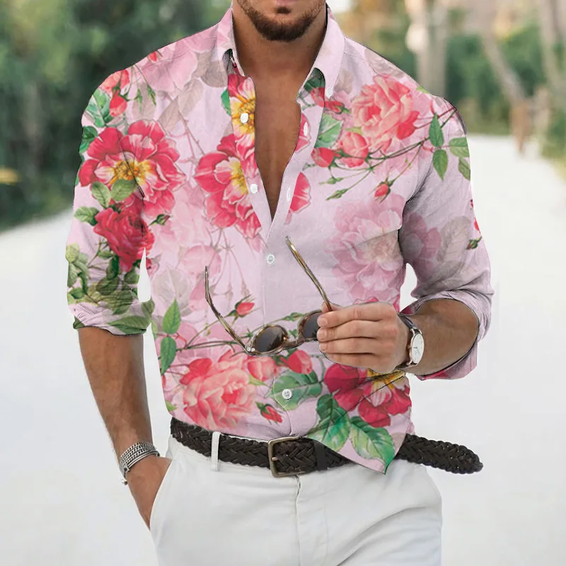 Top Trends: Summer Luxury Hawaiian Floral Shirts For Men 3d Prined Beach Holiday Long Sleeve Oversized Tops Tees Shirt Man Tropical Camisa Shoppable Styles