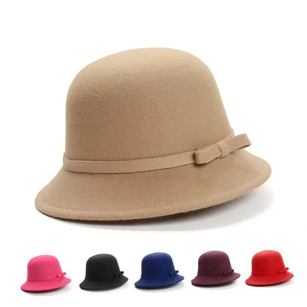 Top Trends: Women's Bowler Hat Bow Warm Autumn Winter Coldproof Dome Hat For Outdoor Shoppable Styles