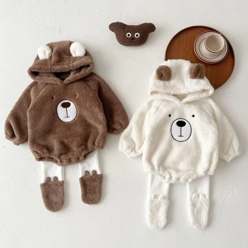 Top Trends: Winter Baby Girls Boys Bear Romper Comfortable Newborn Hooded Cosplay Costume For Toddler Boys 1 To 3 Years Baby Outfits Shoppable Styles