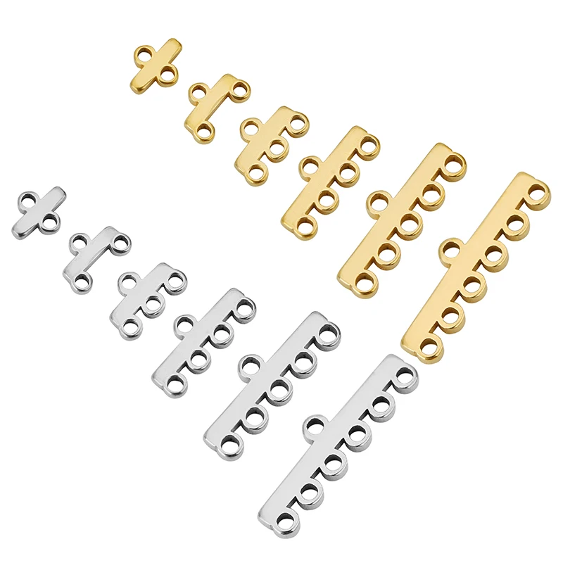 Top Trends: 20pcs Stainless Steel Multi Strand Earring Necklace Bracelet Layer Clasp Pendant Bails Connector For DIY Jewelry Making Supplies Shoppable Styles