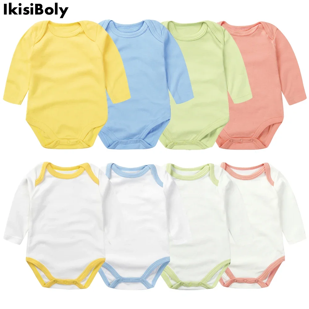 Top Trends: Unisex Babies Long Sleeve Bodysuits Clothes 0-24M Girls Boys 100% Cotton Rompers Infant One Pieces Playsuits Outfits Onesie 2022 Shoppable Styles