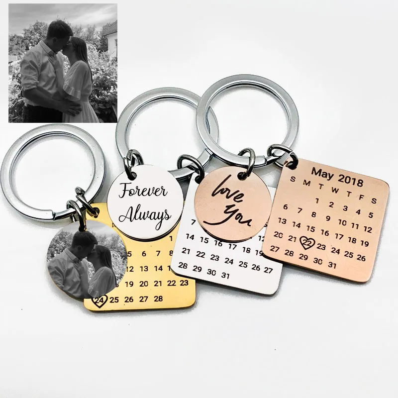 Top Trends: Personalized Photo Date Keychain Custom Memorial Day Birthday Anniversary Calendar Date Keyring Couple Lover Family Picture Gift Shoppable Styles