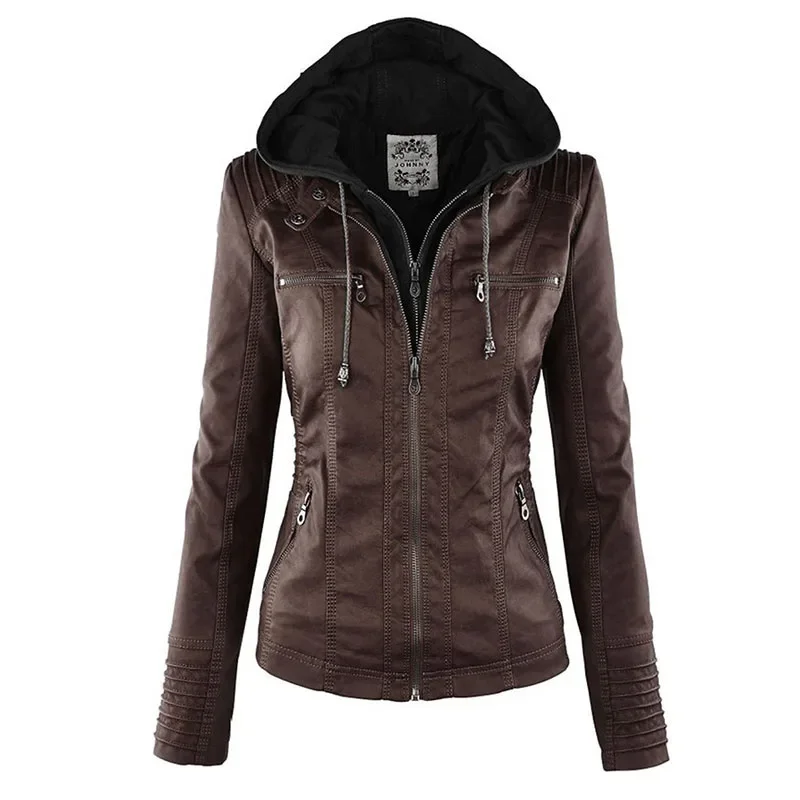 Top Trends: Faux Leather Jacket Women&#039;s 2022 Basic Jacket Jacket Women Winter Motorcycle Jackets Faux Leather PU Oversize Hoodie Coat Shoppable Styles