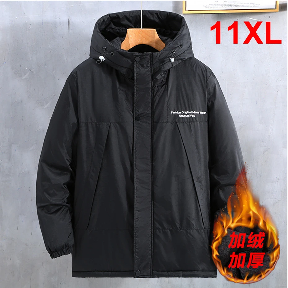 Top Trends: Winter Parkas Men Thick Fleece Jacket Coat Plus Size 10XL 11XL Fashion Casual Windbreak Parkas Male Cargo Coat Big Size 11XL Shoppable Styles