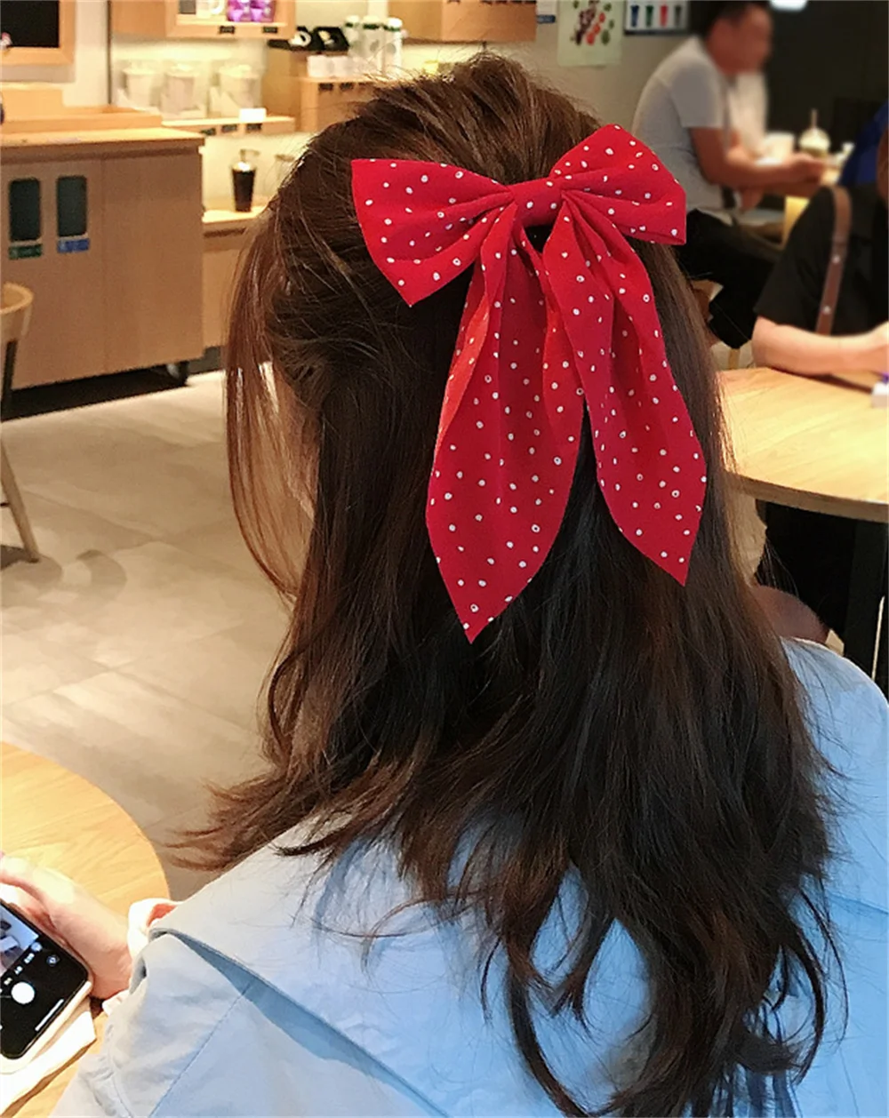 Top Trends: Elegant Bow Ribbon Hair Clip Fashion Solid Dot Bowknot Hairpin Retro Barrettes Ponytail Clip Hair Accessories For Women Girls Shoppable Styles