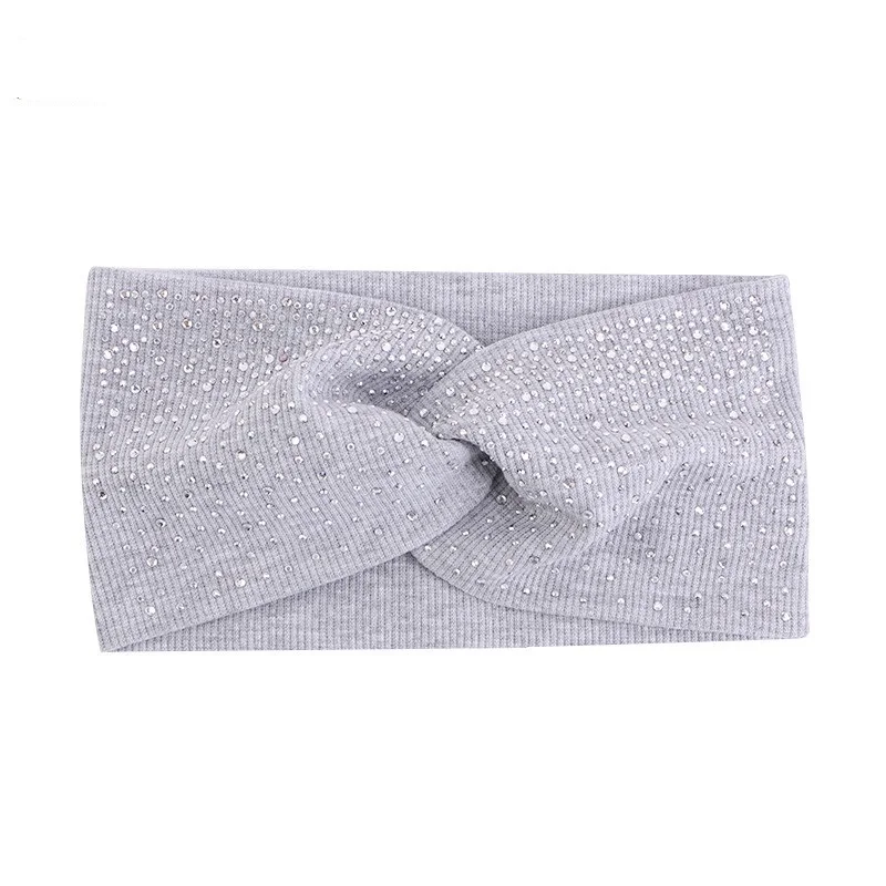 Top Trends: Hot Fix Rhinestone Hair Bands Cotton Yoga Headbands Front Cross Headwrap Women Headbands Headpiece Headwrap Turban Headwear Shoppable Styles - Image 4