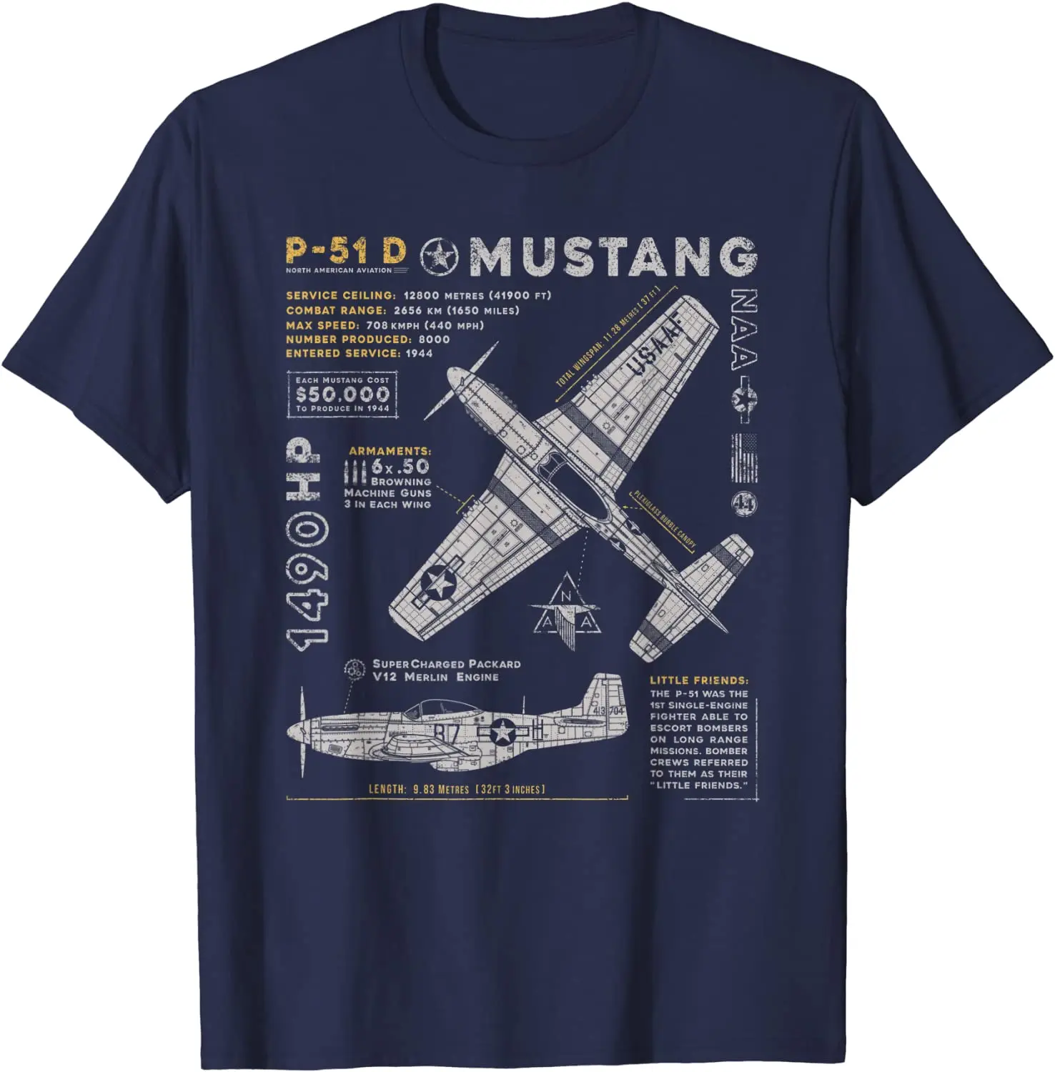 Top Trends: P-51 Mustang North American Aviation Vintage Fighter Plane Men T-Shirt Short Casual 100% Cotton Shirts Shoppable Styles