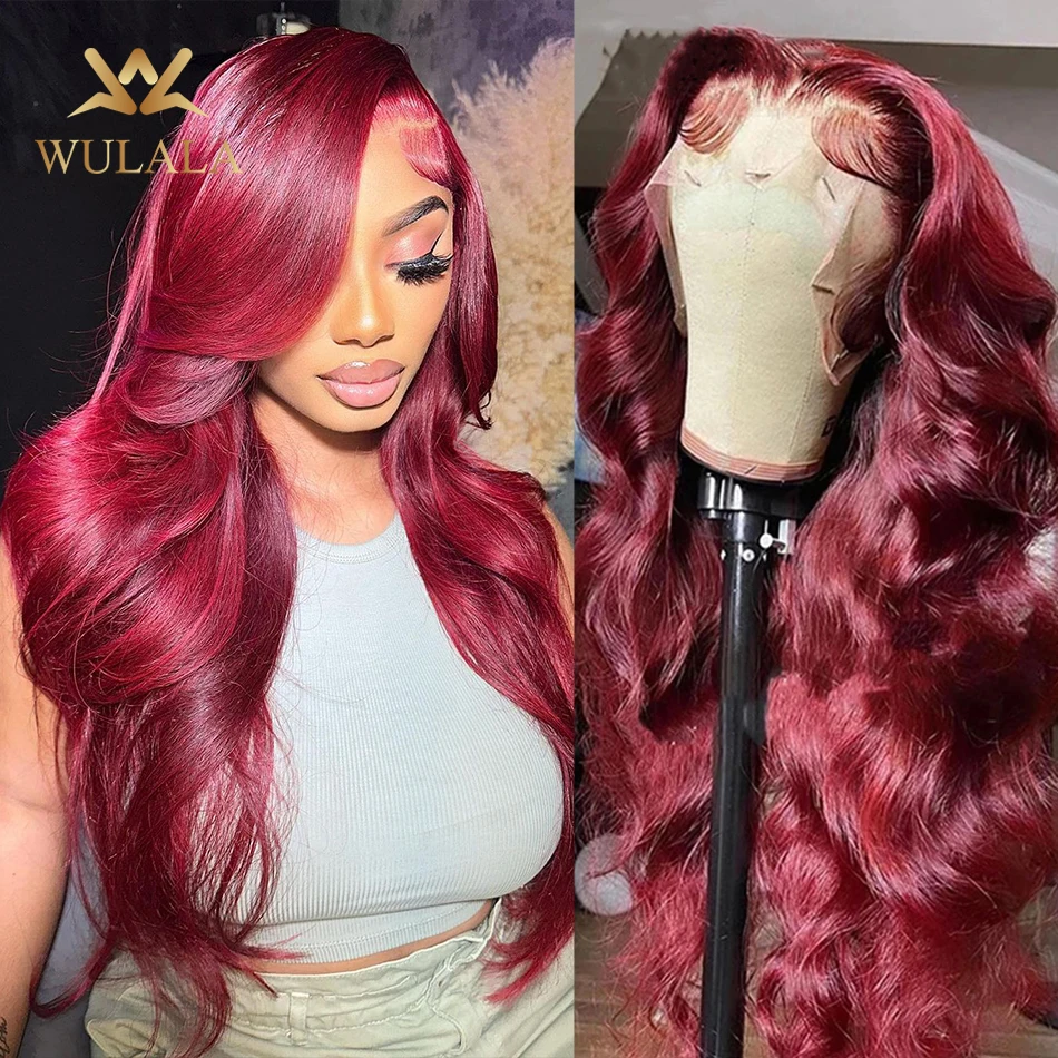 Top Trends: 30 Inch 99j Burgundy 13x6 Hd Lace Frontal Wigs 13x4 Colored Body Wave Glueless Colored PrePlucked Wigs Human Hair Lace Front Wig Shoppable Styles