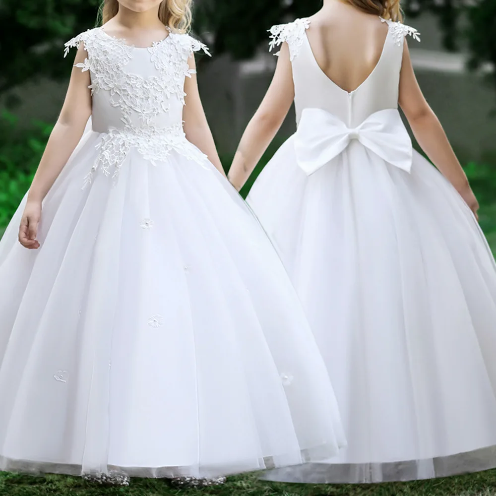 Top Trends: 6-14 Years Teen Girls Long Dress Bridesmaid Kids Dresses Children Princess Party Wedding Prom Gown Formal Occasion Bow Dresses Shoppable Styles