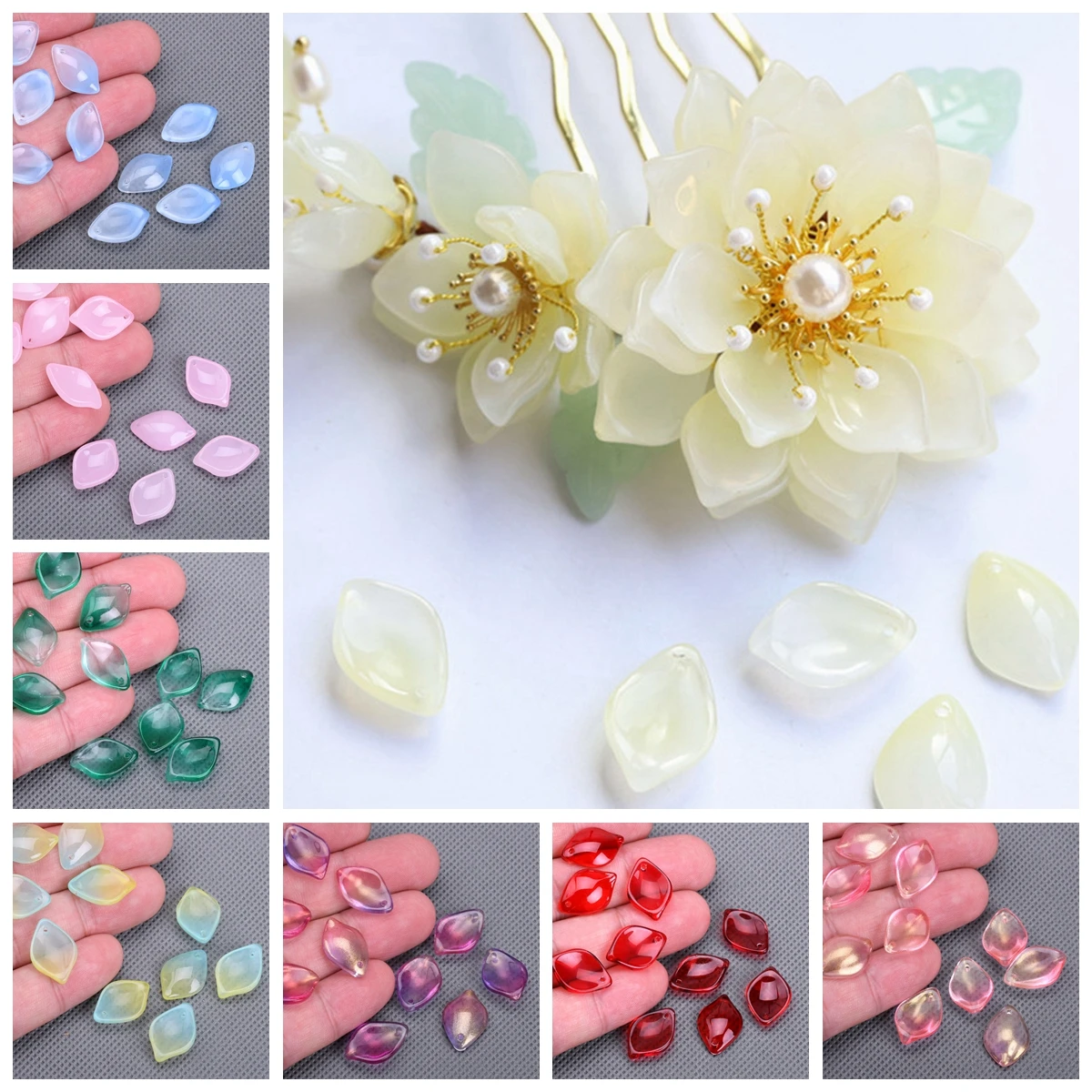 Top Trends: 10pcs Petal Shape 19x13mm Lampwork Crystal Glass Loose Pendants Beads For Jewelry Making DIY Crafts Findings Shoppable Styles