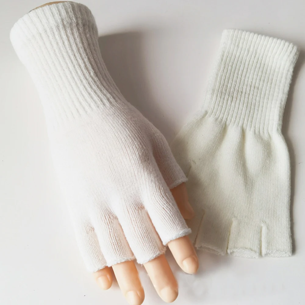 Top Trends: Half Finger Gloves Unisex Black Whiter Fingerless Gloves Women And Men Wool Knit Cotton Gloves Autumn Winter Warm Work Gloves Shoppable Styles