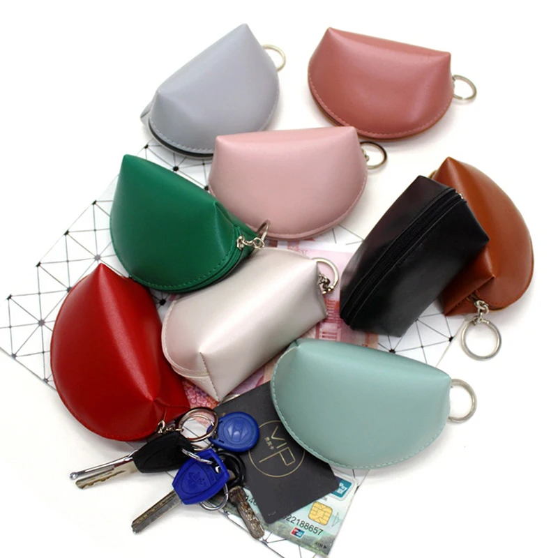 Top Trends: PU Leather Mini Wallet For Women Pendant Key Chain Clutch Bag Coin Bag Men Purse With Chain Zipper Creative Cute Small Wallets Shoppable Styles