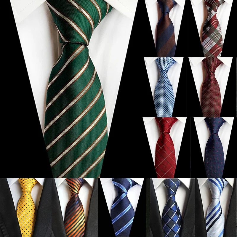 Top Trends: 8CM New Mens Tie 8cm Striped Classic Business Neck Tie For Men Suit Wedding Party Necktie Formal Dress Cravat Shoppable Styles