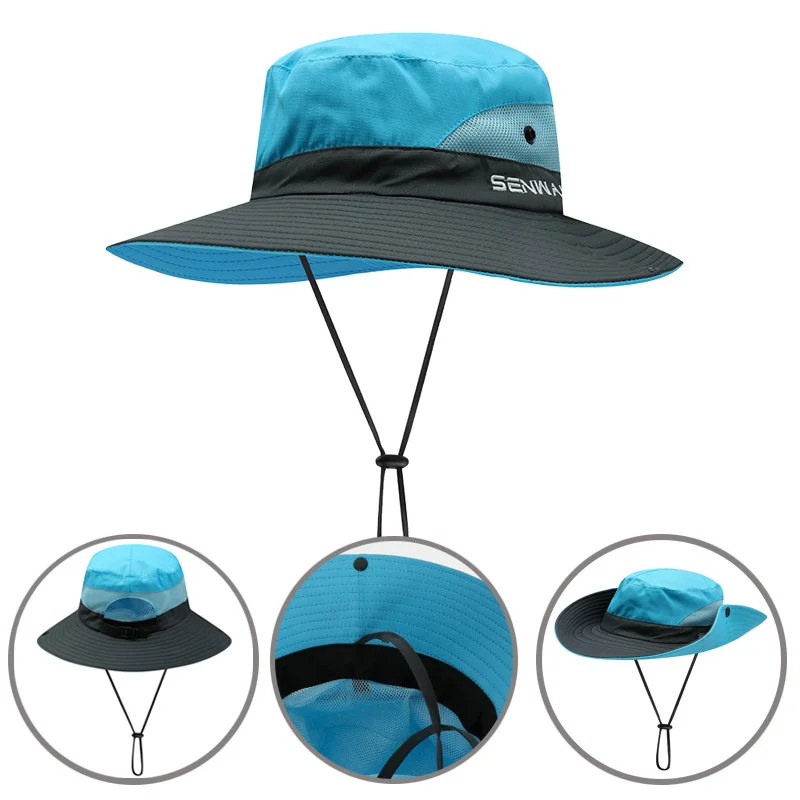 Top Trends: UPF 50+ Wide Brim Sun Hat Waterproof UV Protection Foldable Mesh Beach Fishing Hat Women&#039;s Ponytail Bucket Hat Shoppable Styles