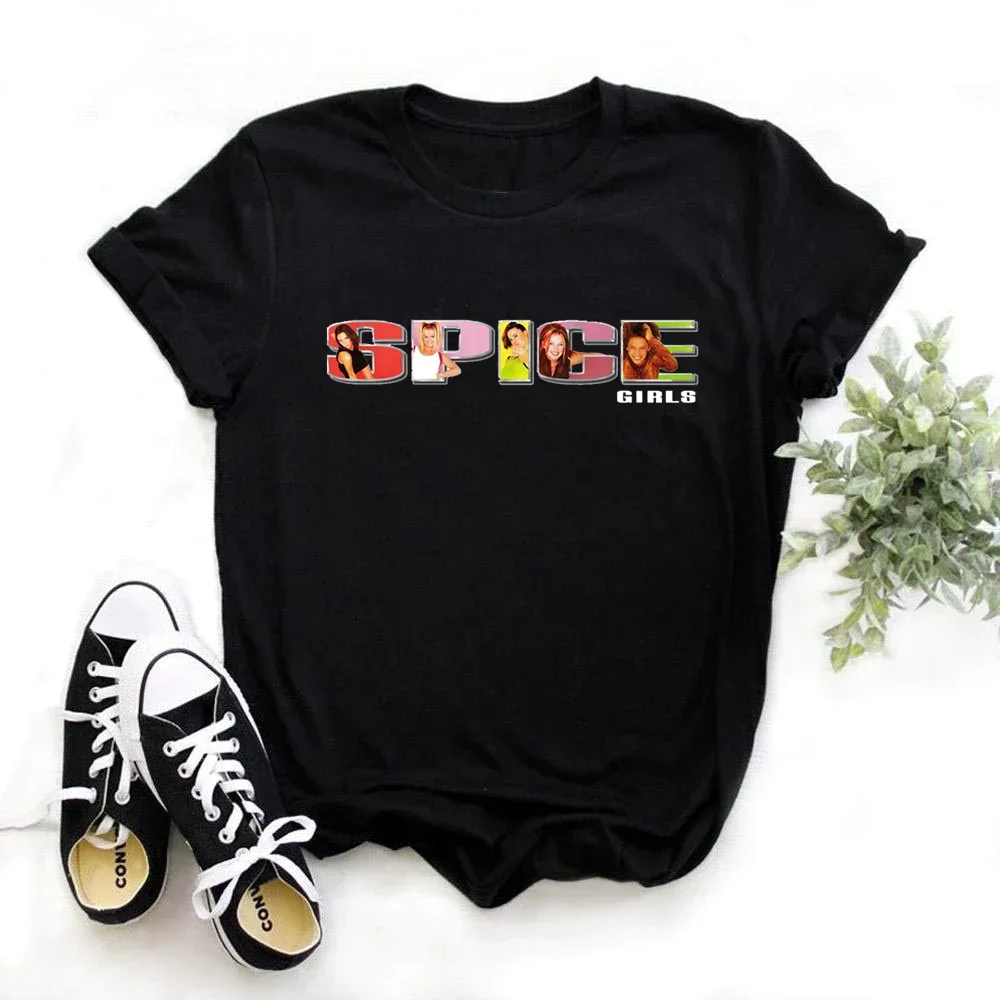 Top Trends: Spice Girls Womens T Shirts Summer 2024 White Tshirt Femme Harajuku Shirt Camisetas Mujer Female T-Shirt Tops Shoppable Styles