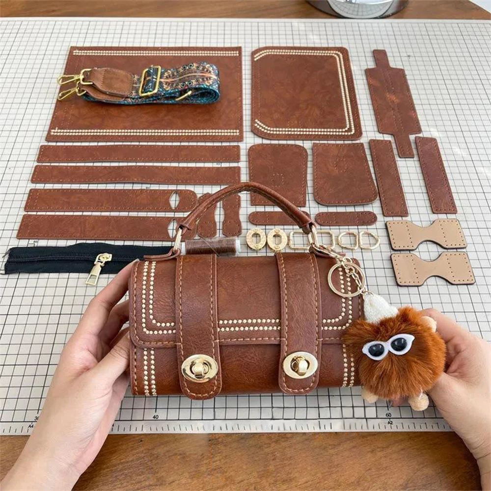 Top Trends: DIY Bag Sewing Set Handbag Shoulder Strap Handmade PU Leather Black Brown Bag Accessories With Hardware Buckle For Women Bag Shoppable Styles