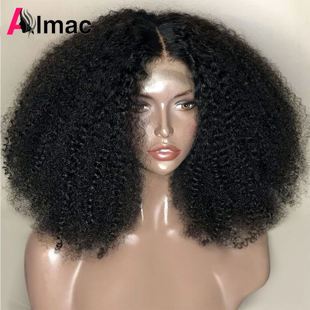 Top Trends: 250% Density Afro Kinky Curly Human Hair Wigs For Women Indian 13x4 Lace Frontal Wig 4x1 T Part Wig With Transparent Lace Remy Shoppable Styles