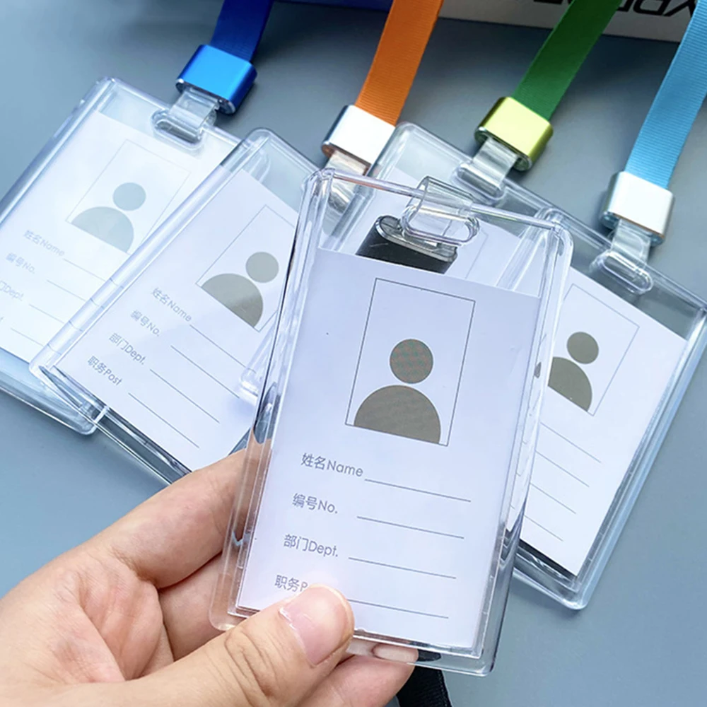 Top Trends: Transparent Acrylic Card Cover Case Lanyard Badge Holder Sliding Company Office Staff Employee ID Name Tag Pass Bus Card Sleeve Shoppable Styles