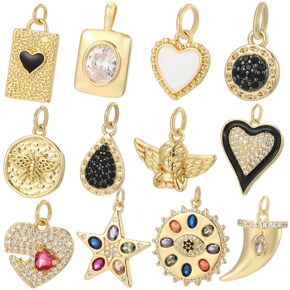 Top Trends: Angel Heart Moon Star Sun Butterfly Charms For Jewelry Supplies Gold Color Dijes Diy Bracelet Necklace Earrings Accessories Shoppable Styles