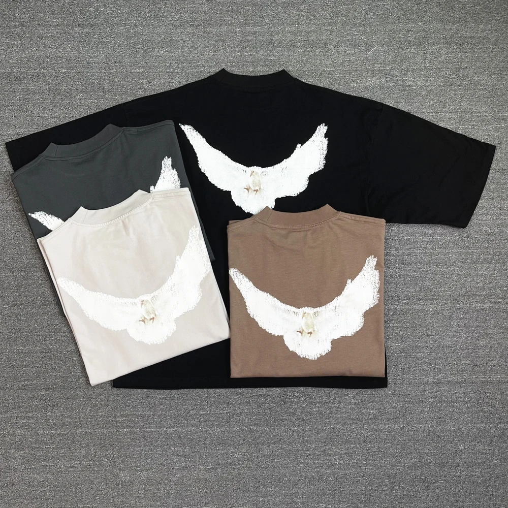 Top Trends: Kanye666 Loose Oversized DOVE Kanye West YZY Bigger Fashion Brand 1:1 Best Quality Supersized Cotton Tops Tees T-Shirt For Men Shoppable Styles