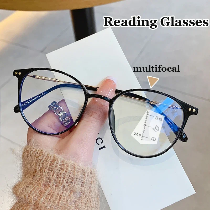 Top Trends: Anti-blue Light Progressive Reading Glasses Ultralight Bifocal Multifocal Presbyopia Eyeglasses Finished Far Near Sight Eyewear Shoppable Styles