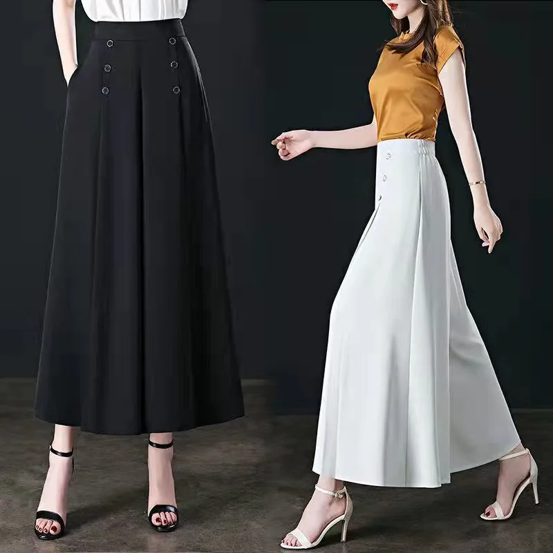 Top Trends: Office Lady Fashion Oversized Pants Spring Summer New Koreon Women Vintage Elastic High Waist Big Size Casual Wide Leg Trousers Shoppable Styles