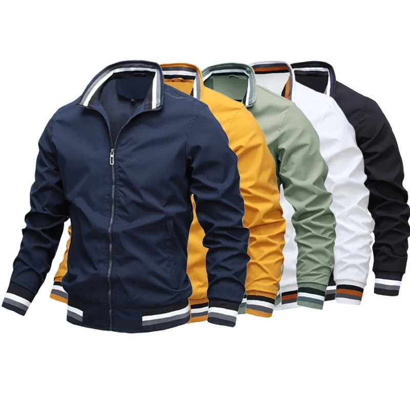 Top Trends: Quality Bomber Casual Jacket Men Autumn Zipper Outerwear Mandarin Sportswear Mens Jackets For Male Windbreaker Coats Spring Shoppable Styles