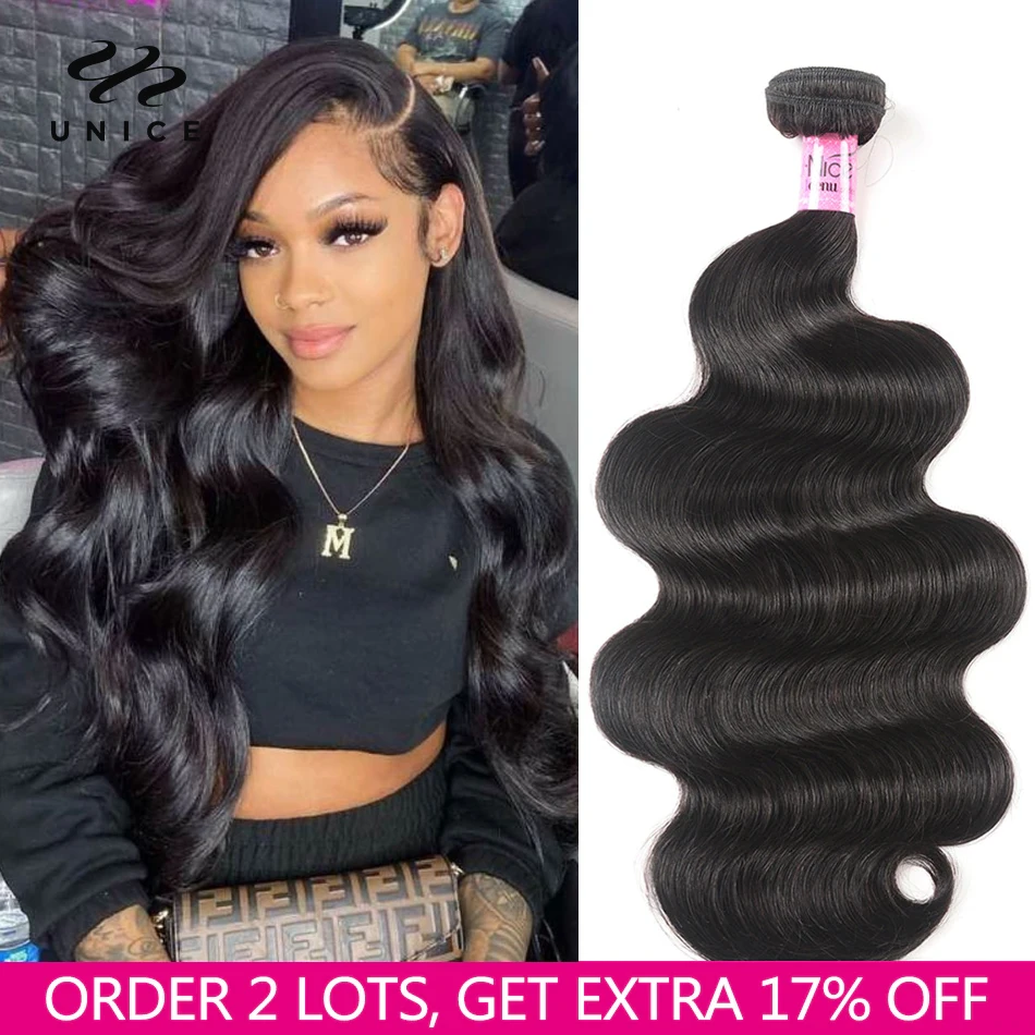 Top Trends: UNice Hair Brazilian Body Wave Hair Weave Bundles Natural Color 100% Human Hair Weaving 1 Piece 8-30inch Shoppable Styles