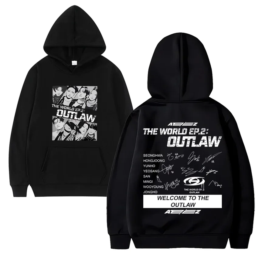 Top Trends: ATEEZ THE WORLD EP.2 : OUTLAW Harajuku Fashion Hoodie Men Women Loose Fleece Streetwear Long Sleeve Unisex Pullover Sweatshirt Shoppable Styles