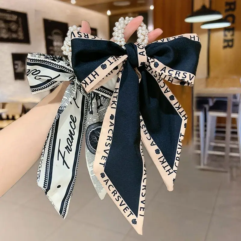 Top Trends: Hair Band Women&#039;s Hair Binding Vintage Bow Headdress Pearl Hair Ring Binding Hair Bow Ribbon Headrope Shoppable Styles