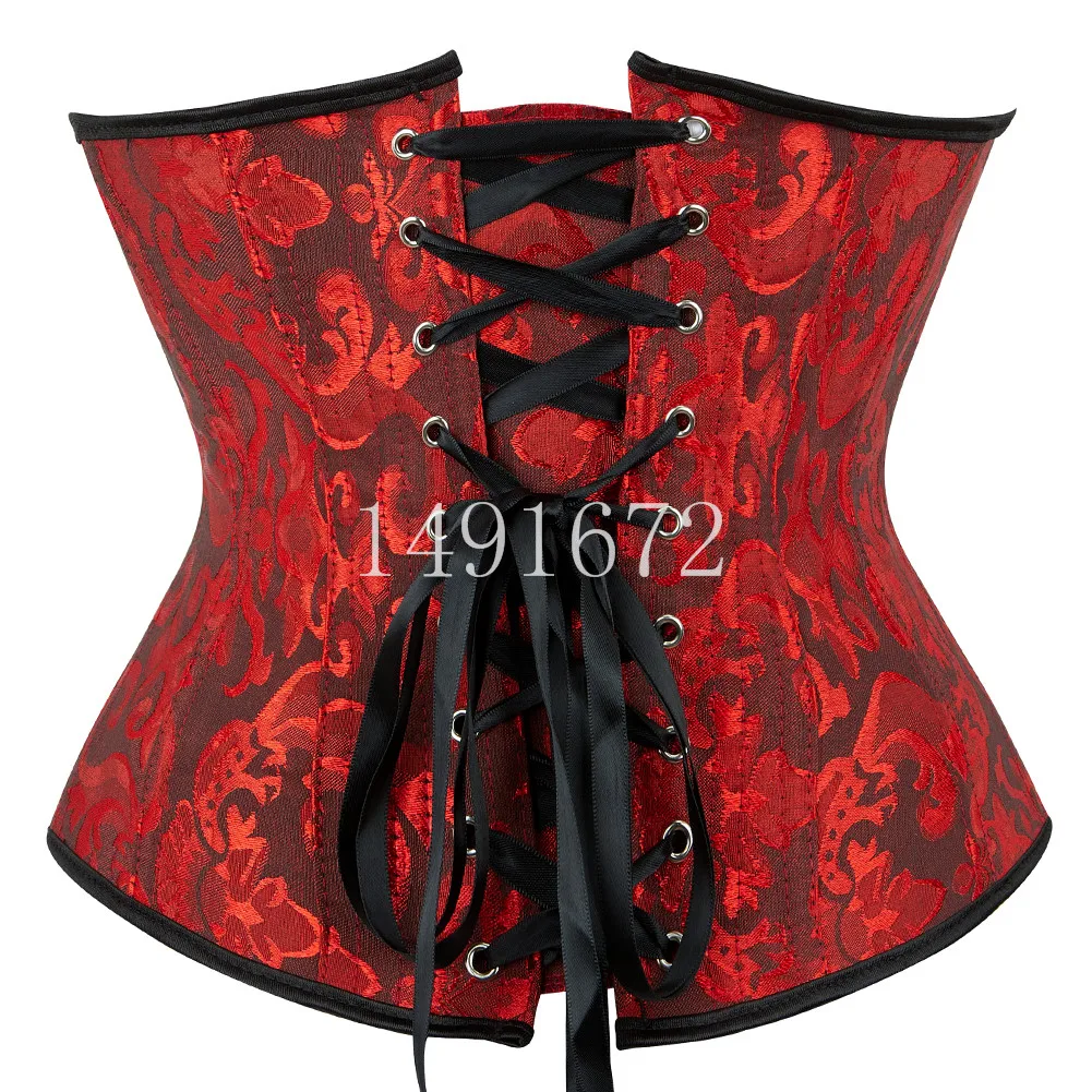 Top Trends: Sexy Corset Underbust Waist Cincher Corsets Gothic Corset Top Bustier Plus Size Corpete Corselet Black White Red Blue S-6XL Shoppable Styles - Image 3