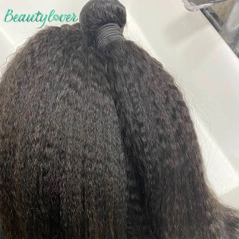 Top Trends: 28 30 Inch Kinky Straight Human Hair Bundles Remy Yaki Straight Hair 1 / 3 / 4 Bundles Natural Hair Weave 100% Human Hair Extensions Shoppable Styles