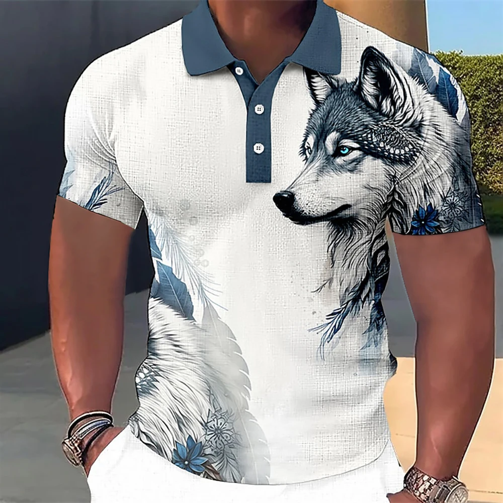 Top Trends: Animal Men'S Polo Shirt 3d Wolf&Eagle Print High-Quality Men Clothing Summer Casual Short Sleeved Loose Oversized Shirt Tops Tee Shoppable Styles