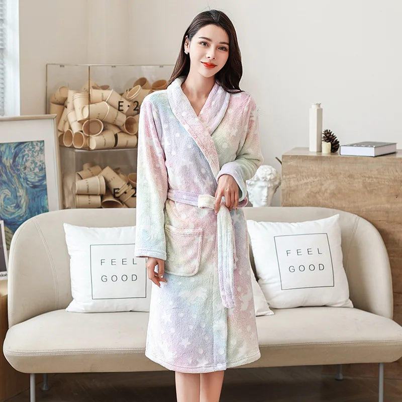 Top Trends: Bathrobe Women Flannel Fleece Warm Thicken Sweet Robes Winter Sleepshirt Robes Casual Soft Sleepwear Nightwear Home Pajamas Robe Shoppable Styles