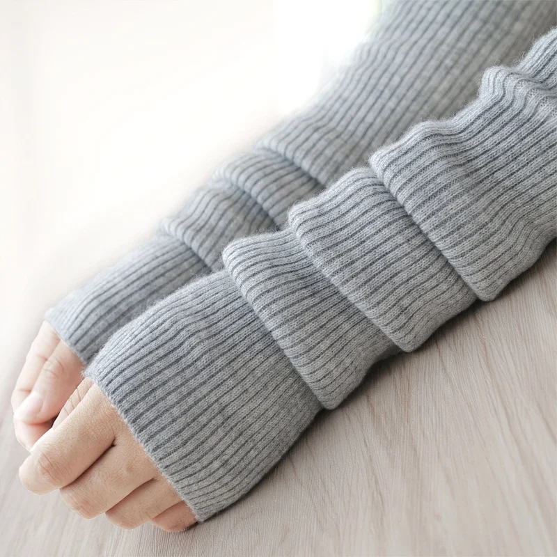 Top Trends: Unisex Winter Women Arm Warmers Knitted Woolen Arm Sleeve Fine Long Knitted Fingerless Gloves Casual Warm Soft Female Gloves Shoppable Styles